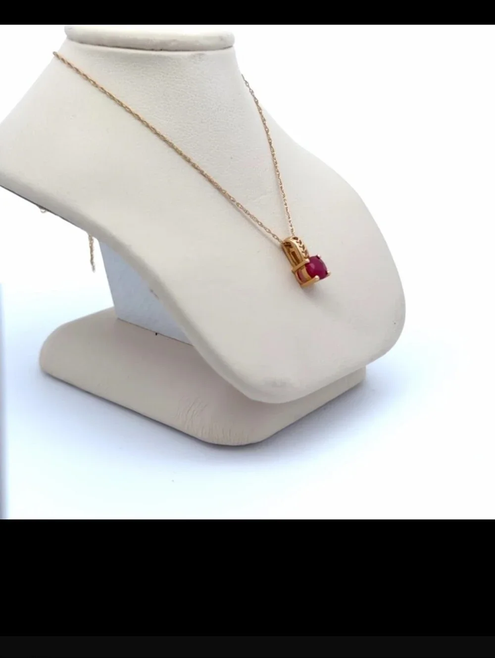 14k Yellow Gold Ruby Pendant and Chain
